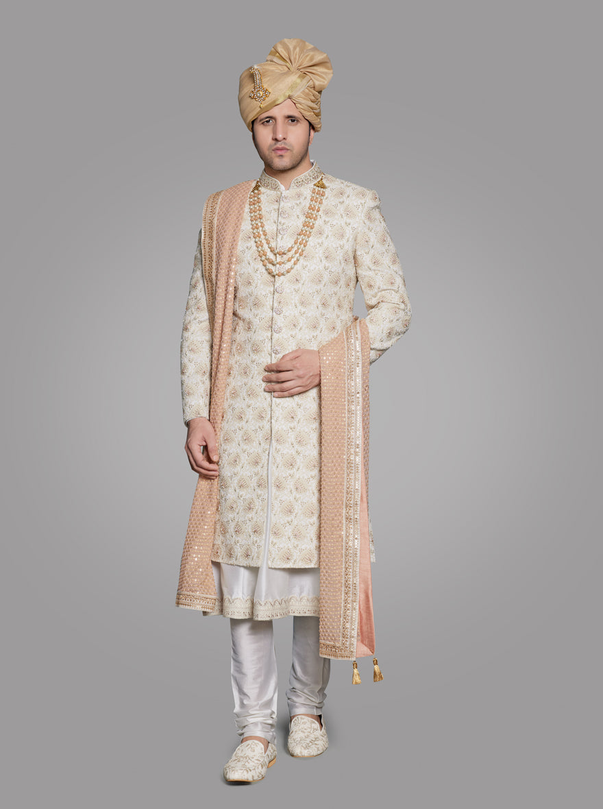 Perfect for special occasions, this sherwani offers a timeless style that blends tradition and elegance.