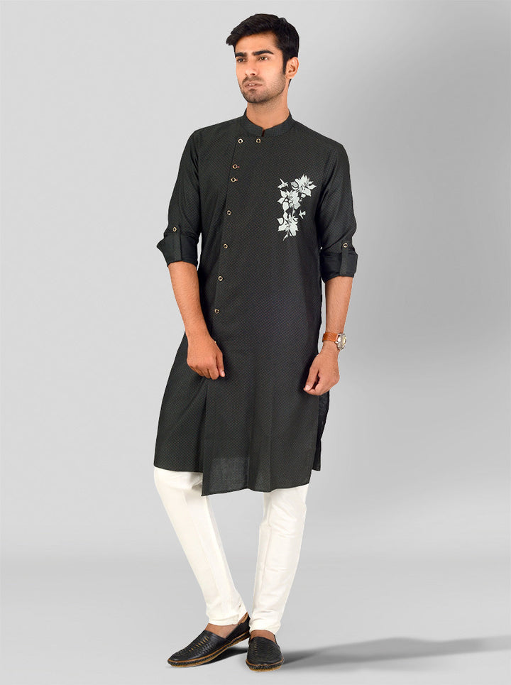 Dark green kurta pajama that embodies style and versatility for various events.