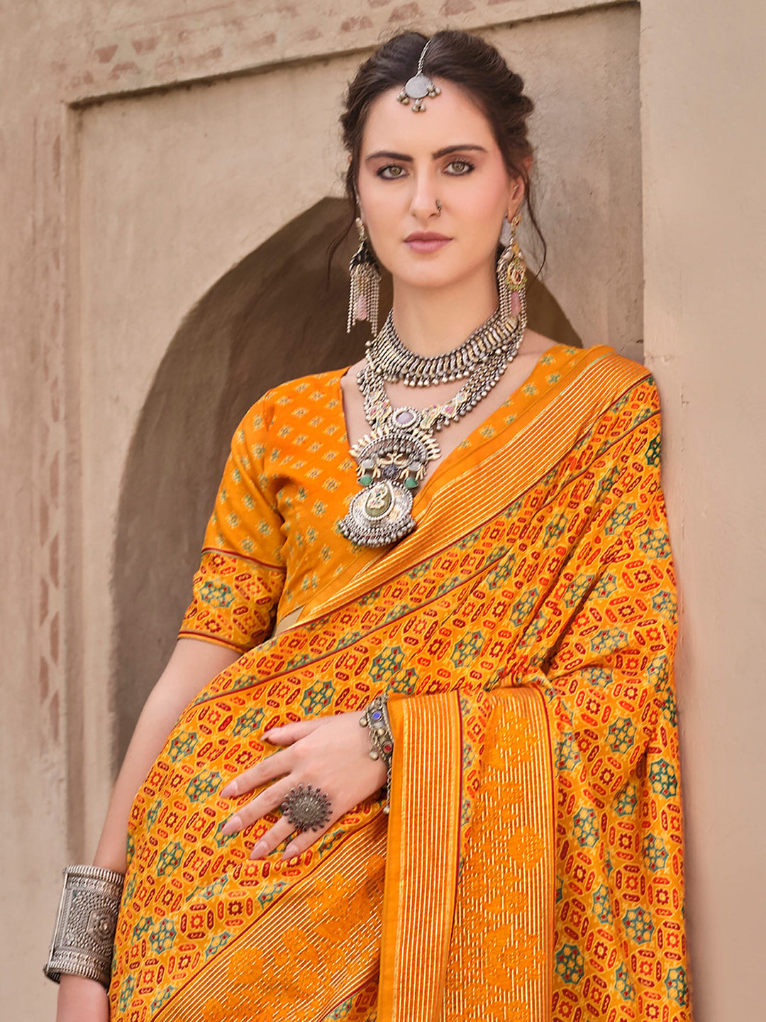 Vibrant color luxurious fabric exclusive attire crafted for elegance and style.