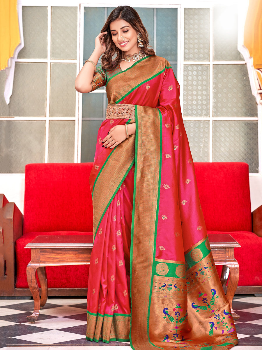 Green silk saree crafted for elegance and style.