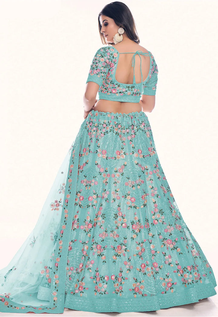 Designer Embroidered Lehenga Choli Set | Soft Net Lehenga for Women