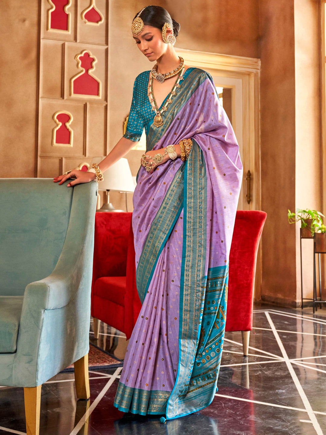 Blue silk saree crafted for elegance and style.