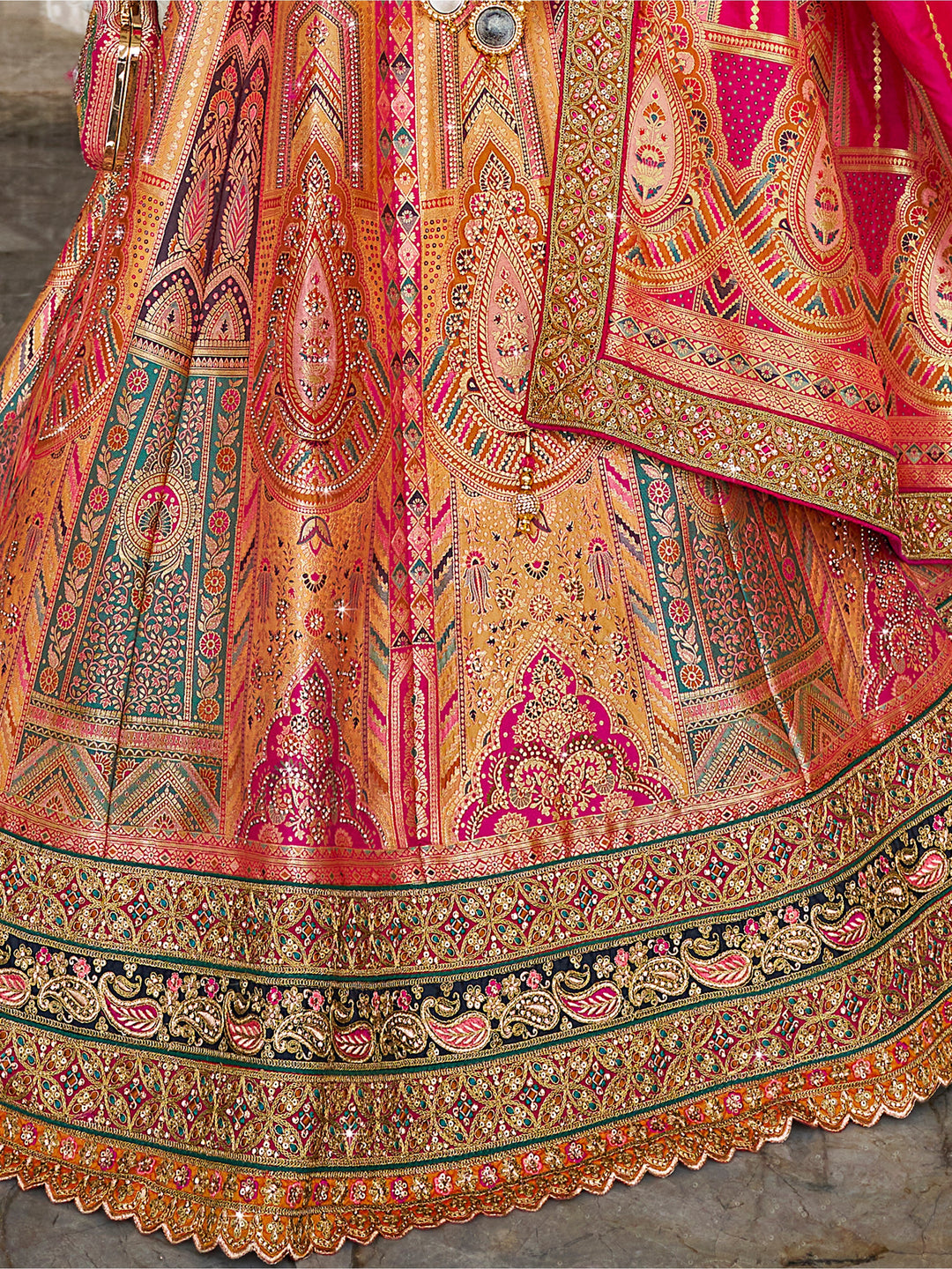 Mesmerizing Yellow Zari Weaving Wedding Lehenga Choli With Dupatta