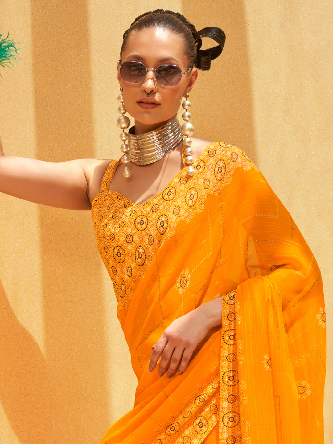 Vibrant color luxurious fabric exclusive attire crafted for elegance and style.