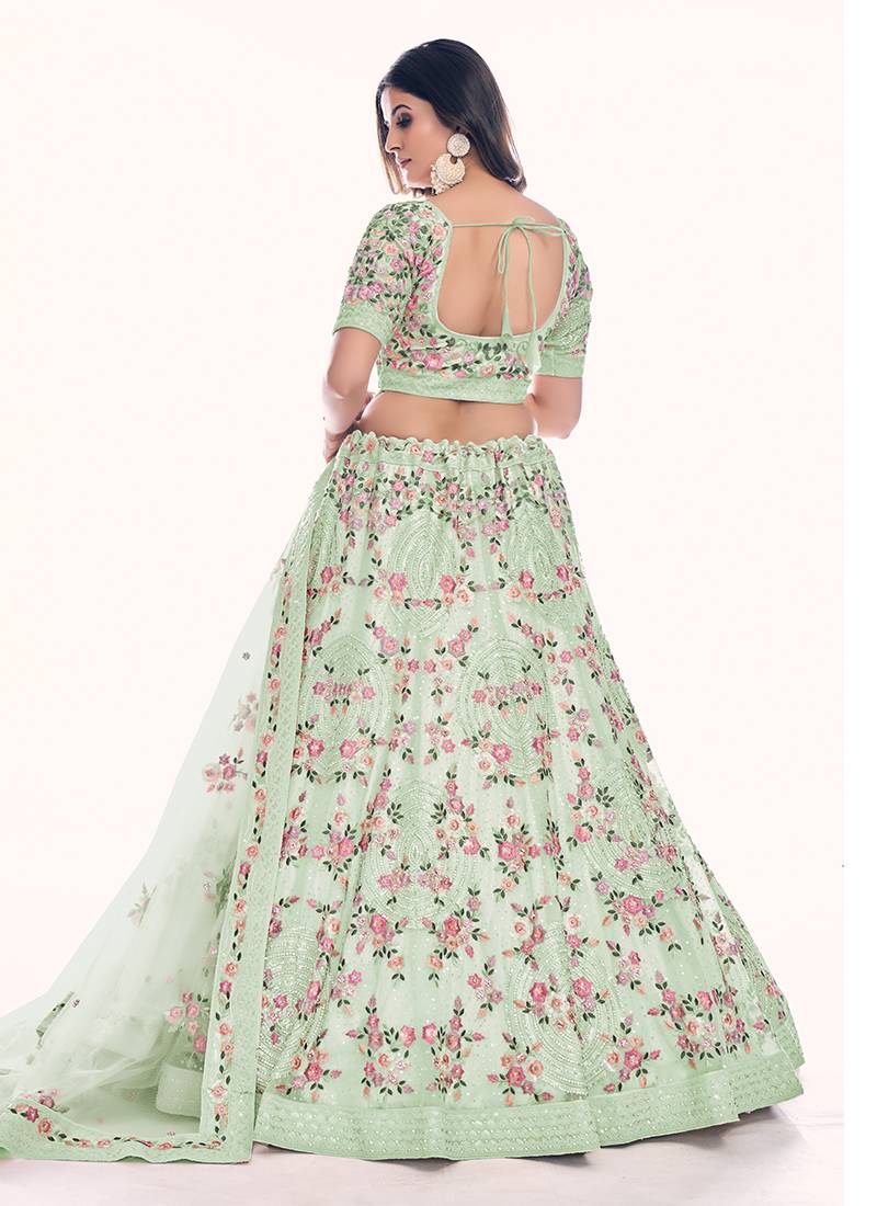 Designer Embroidered Lehenga Choli Set | Soft Net Lehenga for Women