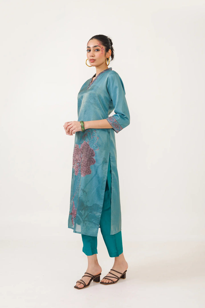 Co-Ord Set rama | A Blend of tissue-silk and digital embroidery work for Style