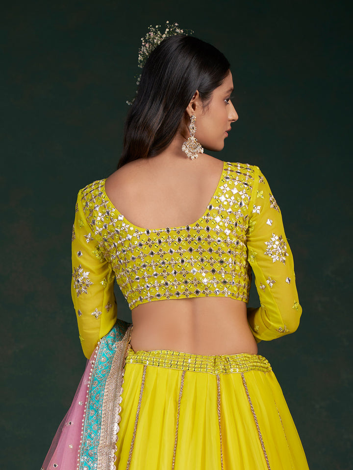 Traditional Lime Yellow Lehenga | Party Wear & Wedding Lehenga