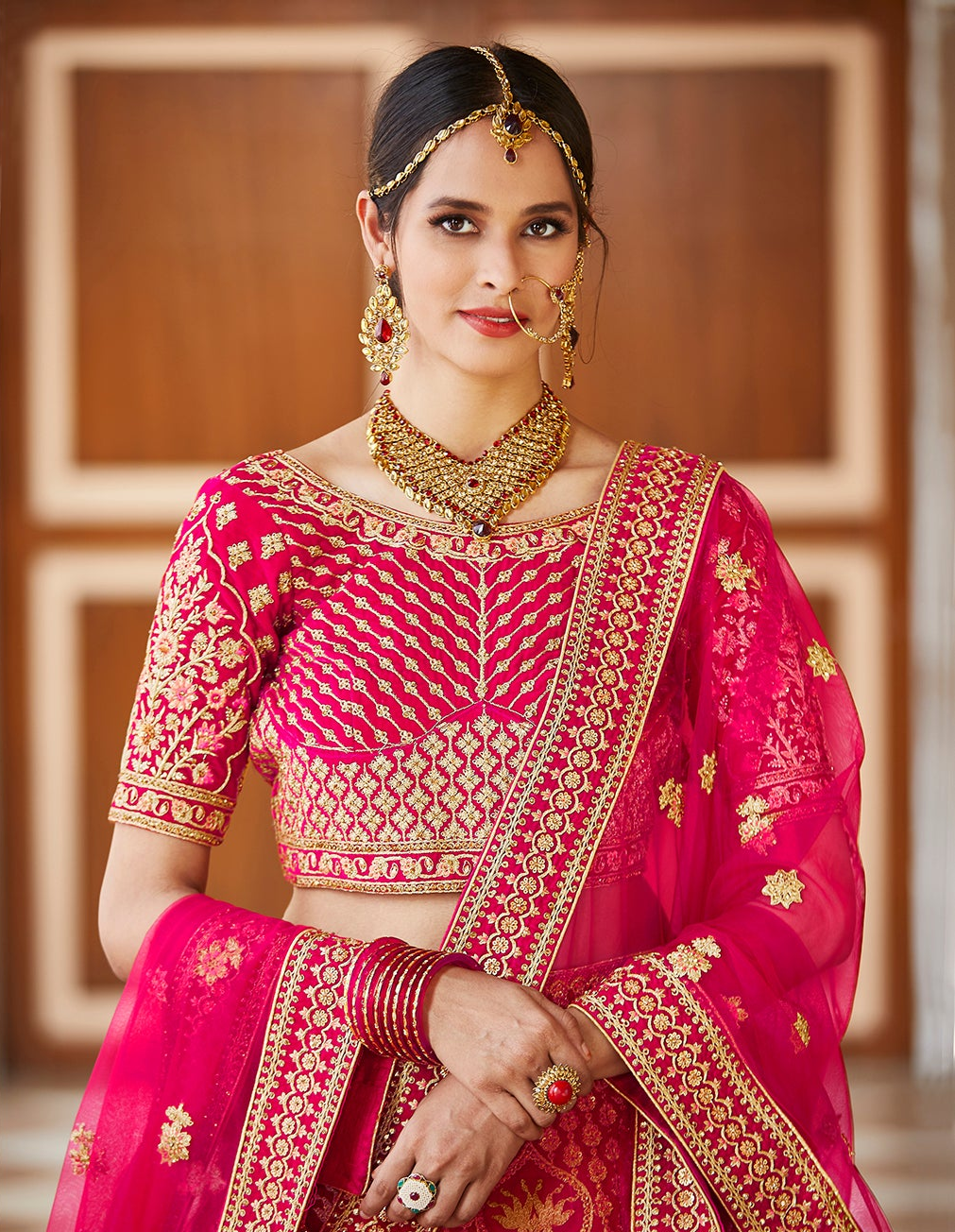 Pink Velvet Lehenga | Designer Handwork Wedding Lehenga Choli