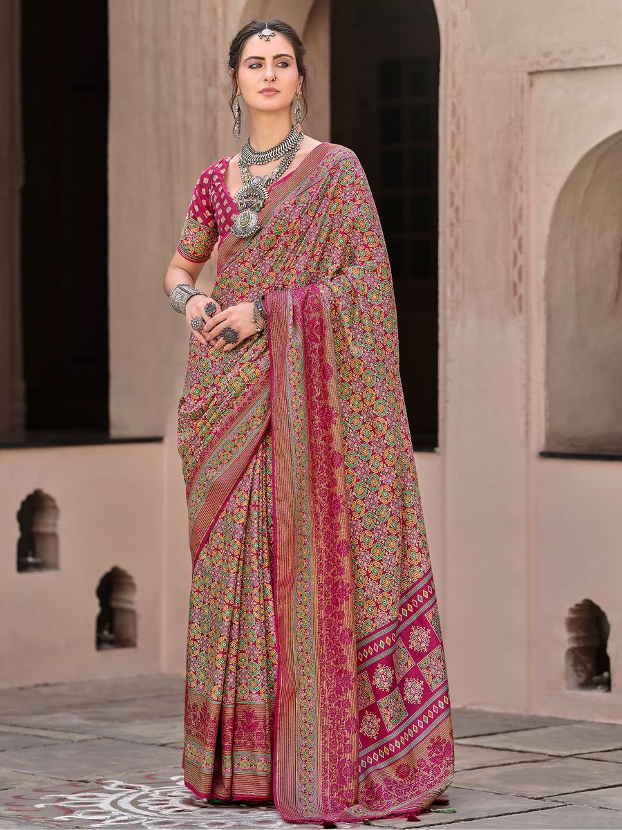 Pink silk saree crafted for elegance and style.