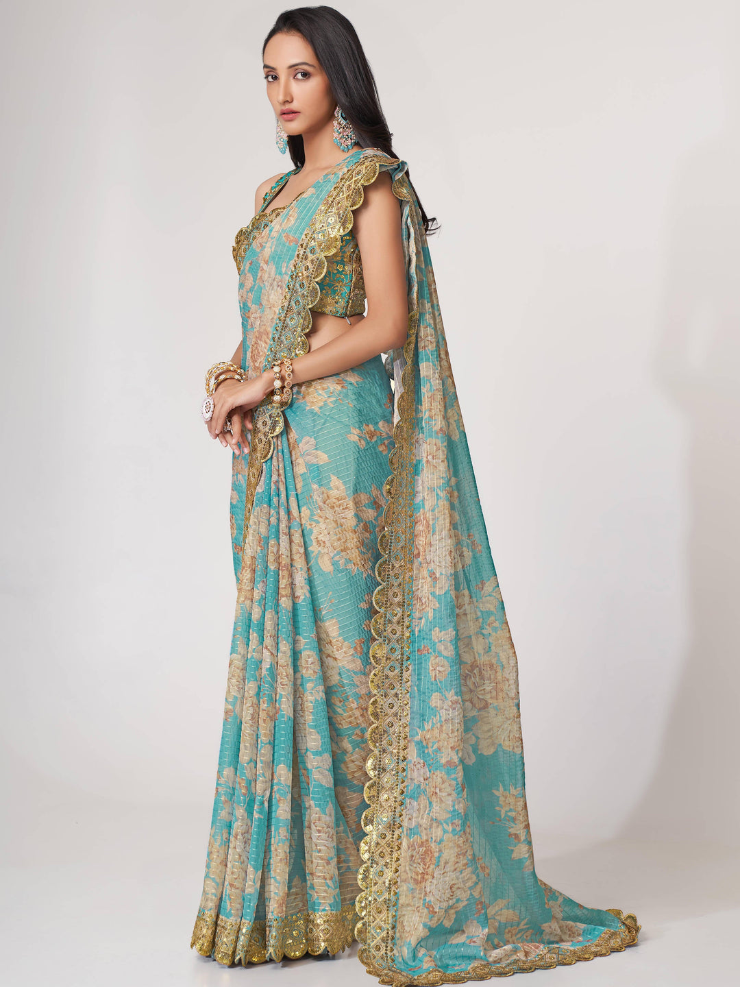 Vibrant color luxurious fabric exclusive attire crafted for elegance and style.