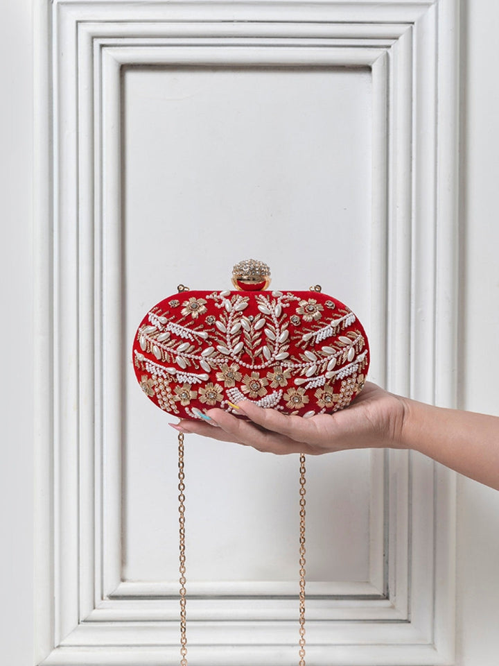 Elizah Zardozi Hand Embroidered Clutch | Timeless Elegance for Any Occasion