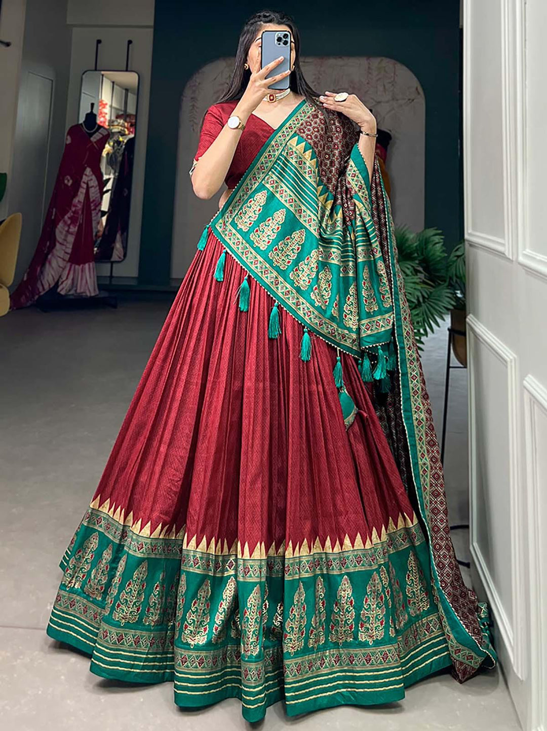 Festive Red Lehenga Choli | Traditional Indian Wedding Lehenga