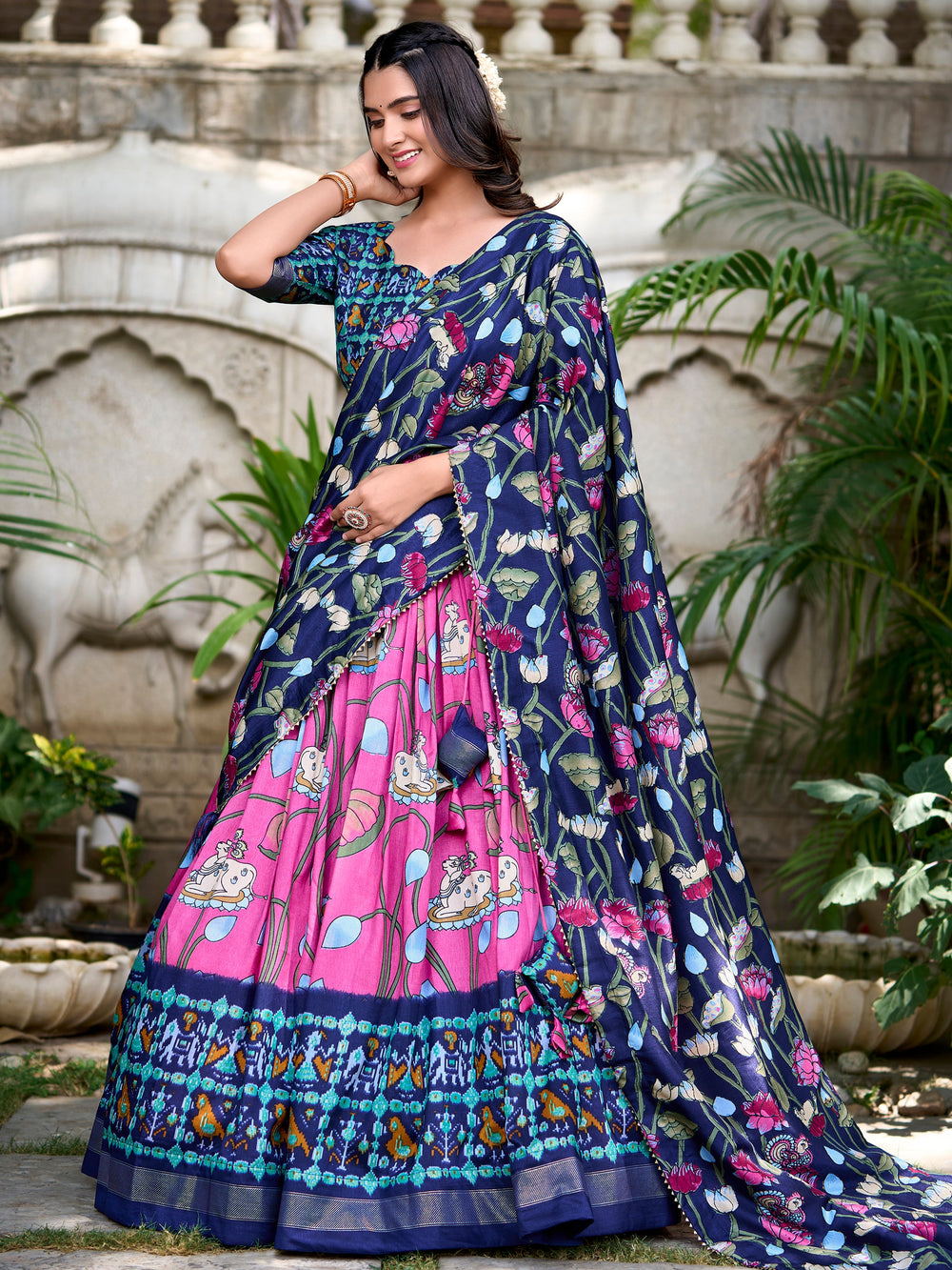 Marvelous Pink Patola Printed Silk Traditional Lehenga Choli