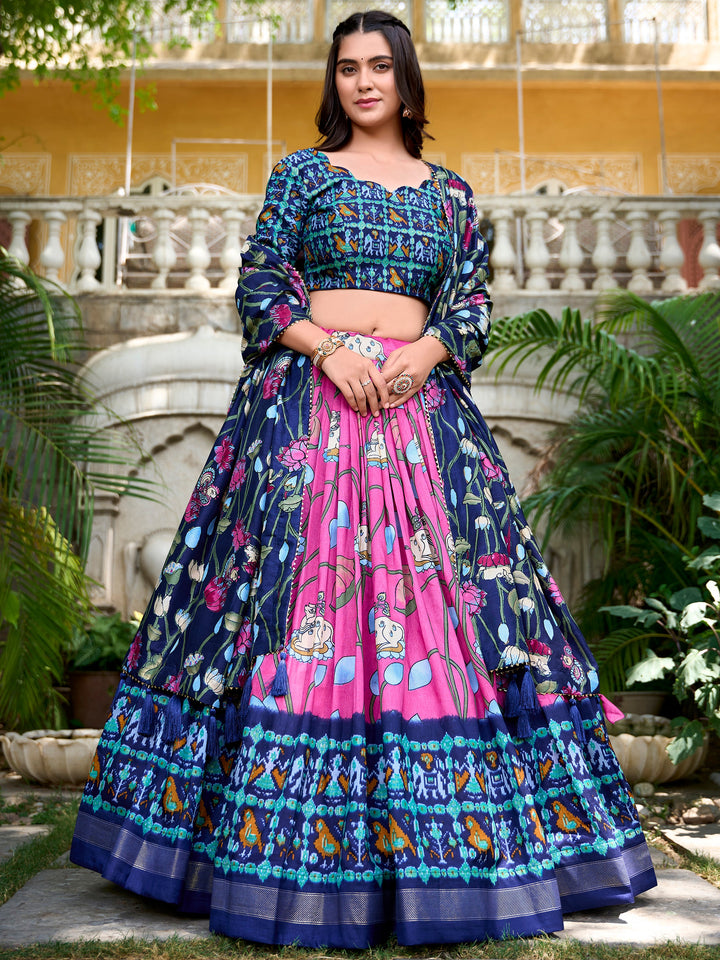 Marvelous Pink Patola Printed Silk Traditional Lehenga Choli