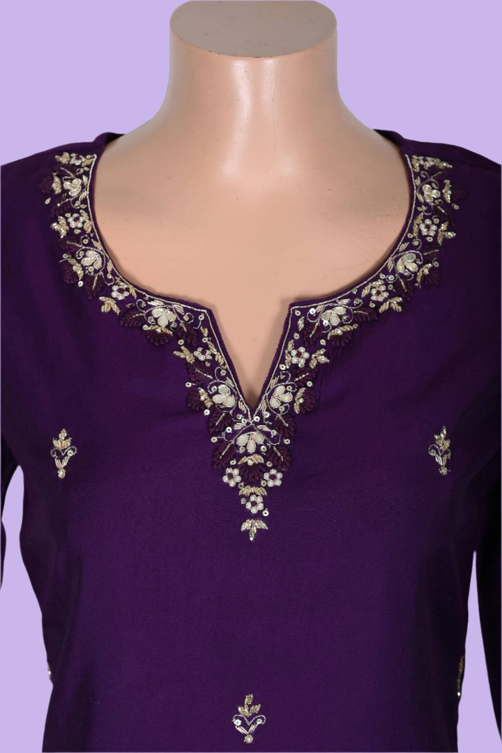 Beautiful dark purple kurti set for women, designed to elevate your style for weddings, parties, and festive celebrations