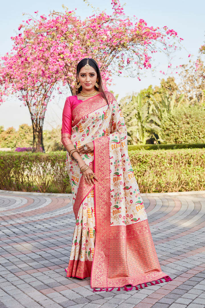 Dark Peach Radiant Kanjivaram Soft Silk Saree with designer border for festive wear.