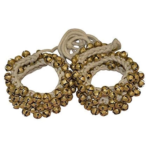 Traditional Ghungroo Pair: 50+50 Brass Bells, Cotton Cord, Kathak