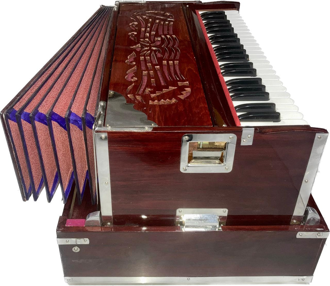 3 Line Safari Harmonium | Saagwan Teak Wood | 9 Stopper | Palitana reeds