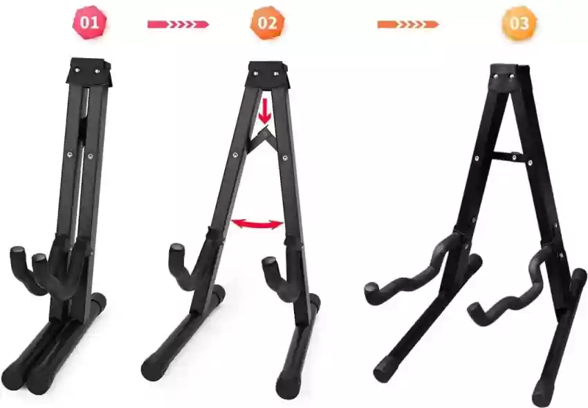 Foldable A-Frame Guitar Stand |Non-Slip Rubber and Foam Arms