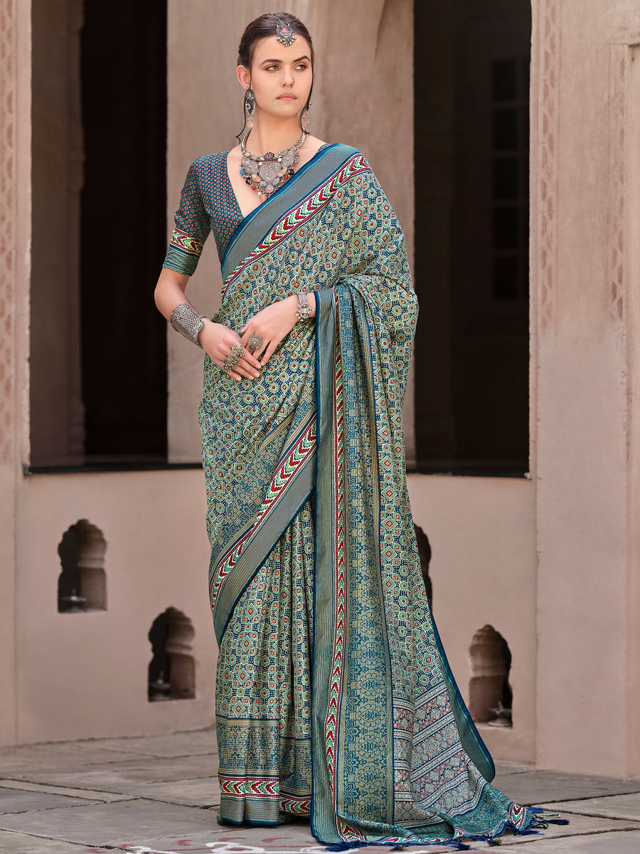 Blue silk saree crafted for elegance and style.