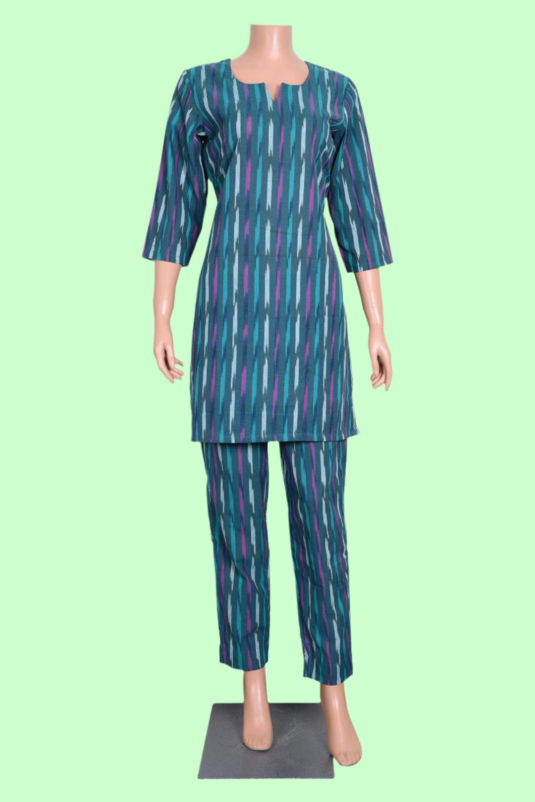 Fashion-forward blue Kurti pant set for women, combining chic style with practical wearability.