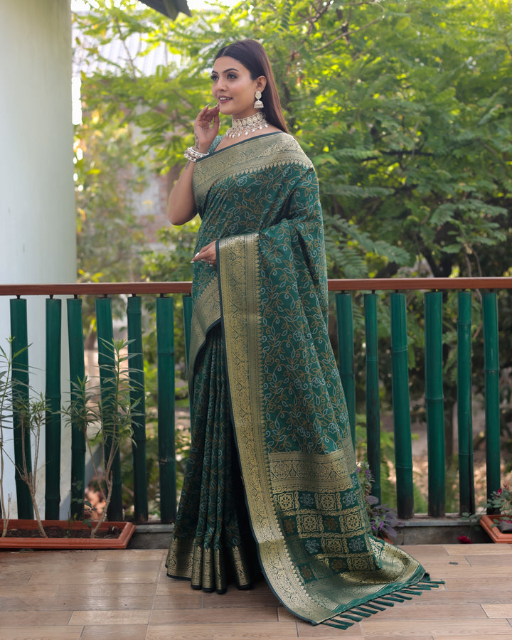 Handloom Patola Silk Saree in maroon, featuring Zari & Kanchi borders for USA cultural celebrations.