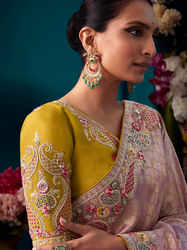 Vibrant color luxurious fabric exclusive attire crafted for elegance and style.