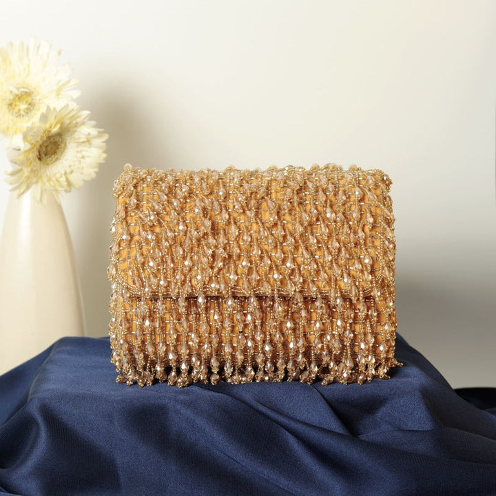 Rosa Beaded Flap Clutch Bag | Artisanal Stylish Purse for Parties