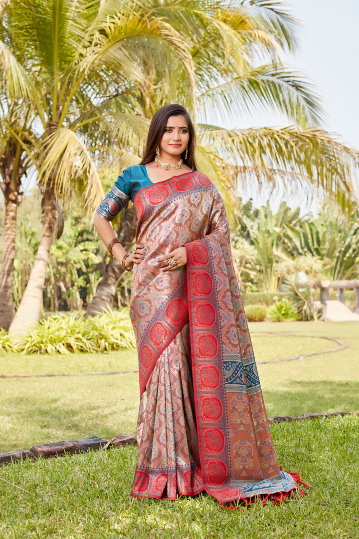 Designer teal Kanjivaram silk saree with rich pallu and fine craftsmanship, perfect for celebrations.