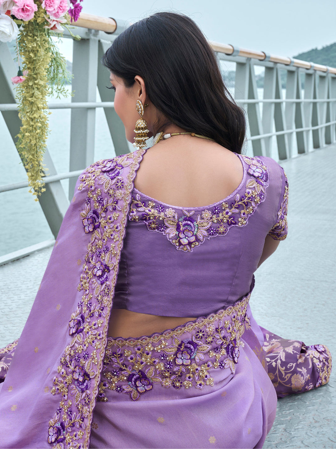 Vibrant color luxurious fabric exclusive attire crafted for elegance and style.