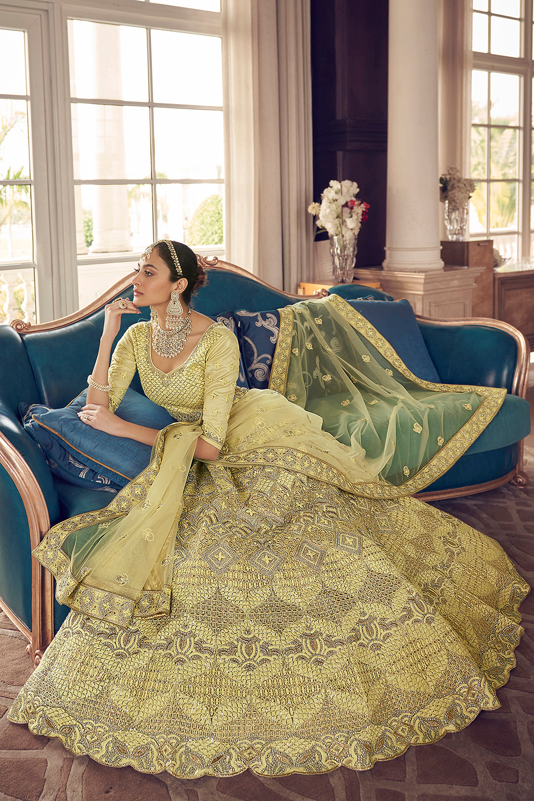 Romantic Yellow Lehenga Choli | Party Wear with Dupatta