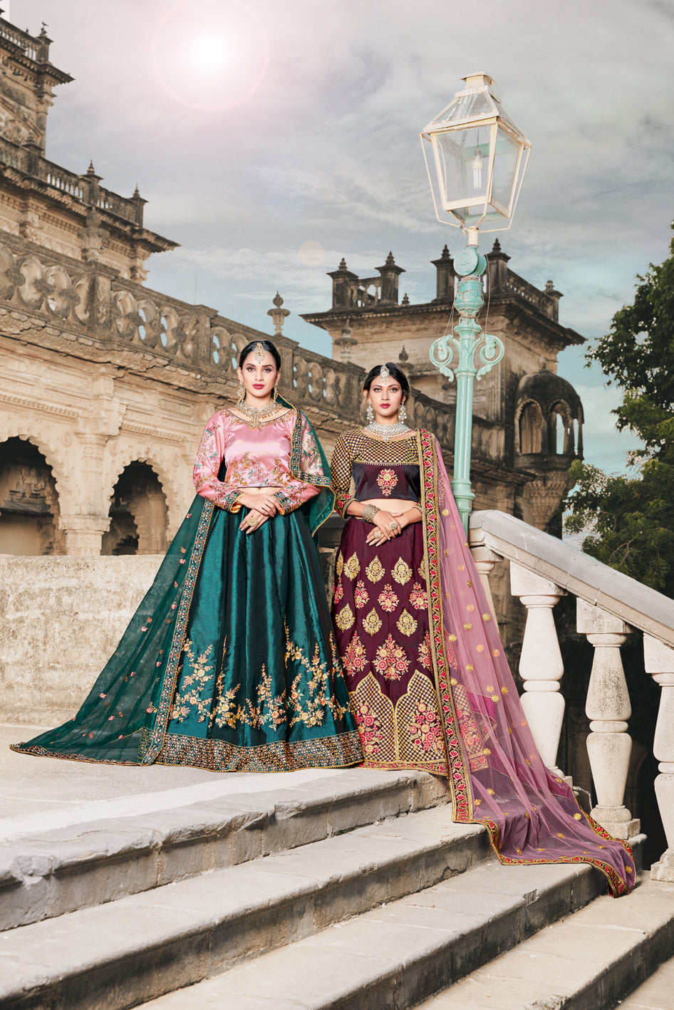 Wine Lehenga Choli | Pure Taffeta with Soft Net, Dori & Sequins