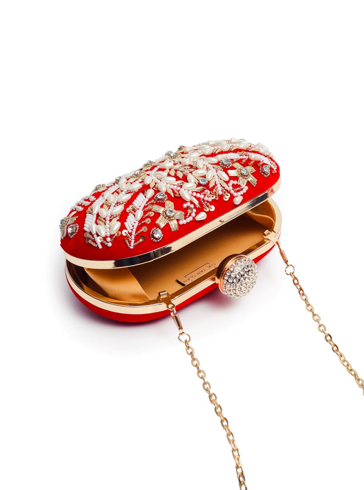 Elizah Zardozi Hand Embroidered Clutch | Timeless Elegance for Any Occasion