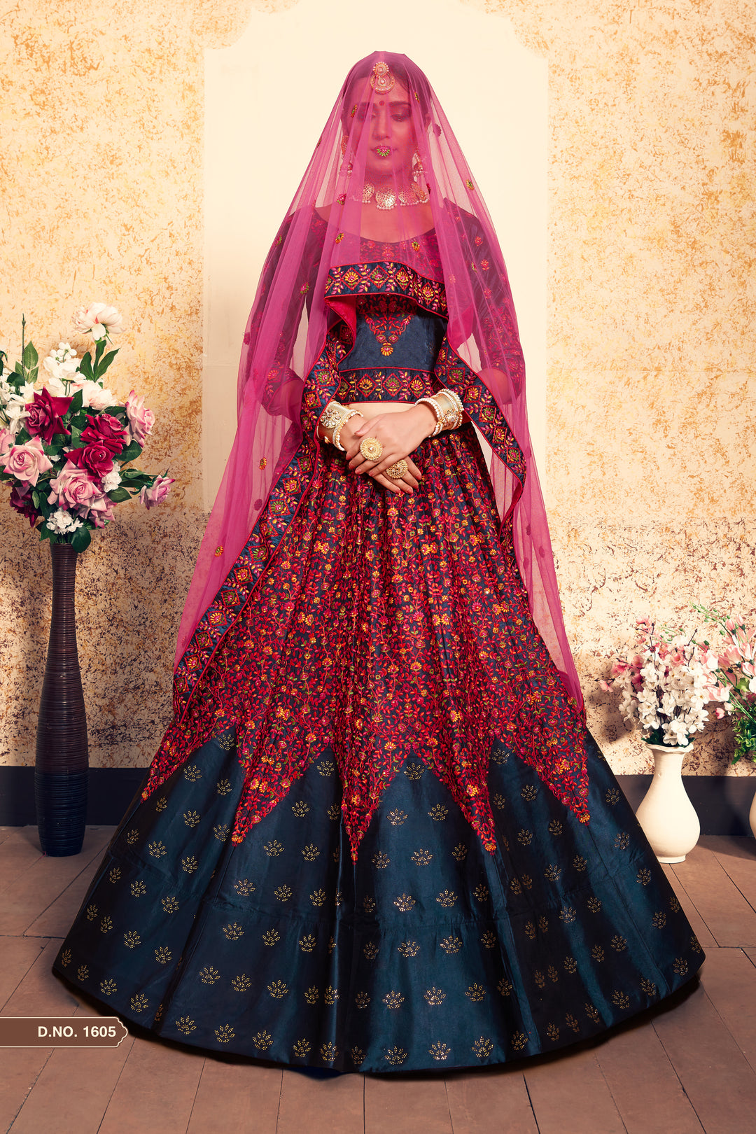 Satin Lehenga Choli with Embroidered Blouse | Party Wear Lehenga Set