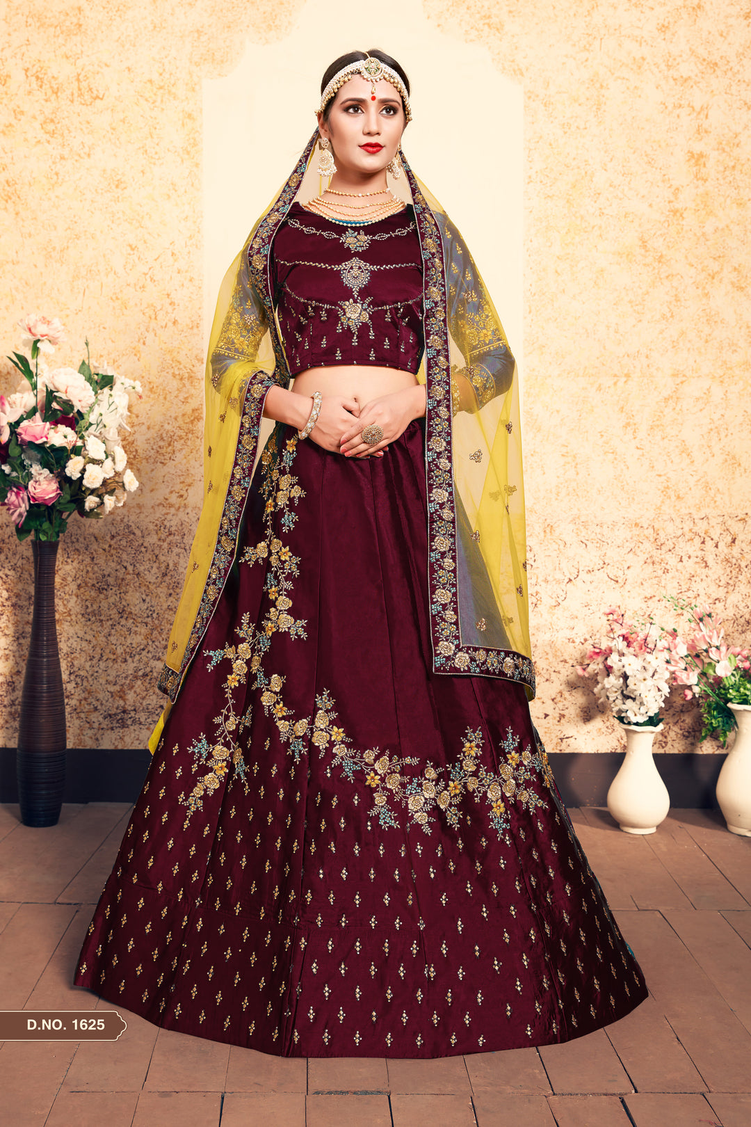 Elegant Satin Lehenga with Embroidered Blouse | Festive Party Lehenga