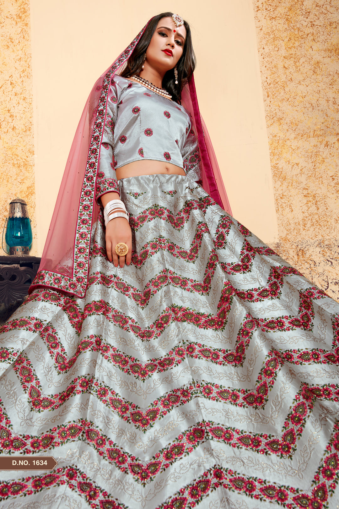 Satin Embroidered Lehenga with Blouse | Wedding Lehenga for Women