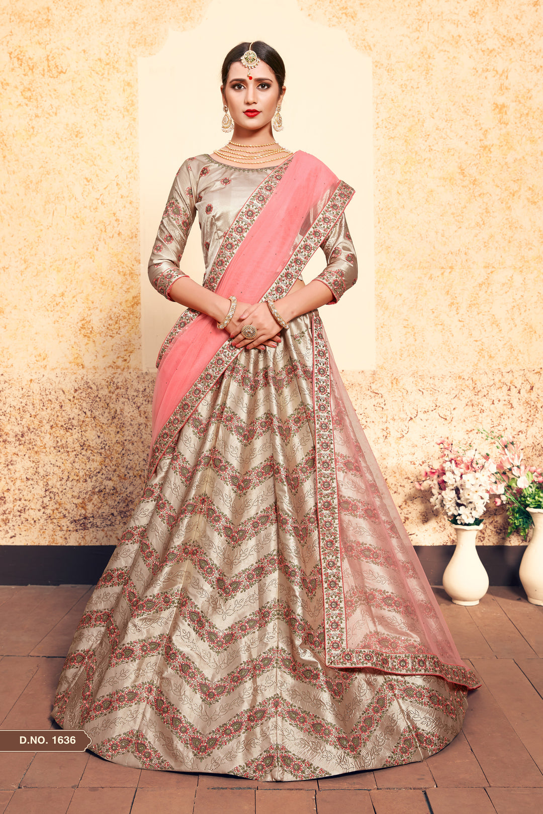 Satin Embroidered Lehenga with Blouse | Wedding Lehenga for Women