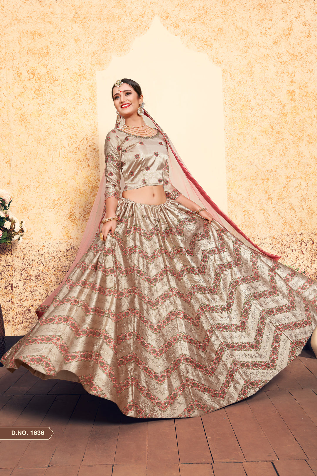 Satin Embroidered Lehenga with Blouse | Wedding Lehenga for Women