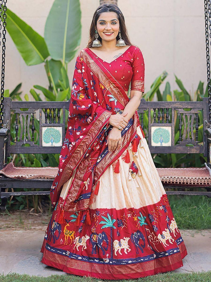 Red Digital Printed Lehenga Choli | Stylish Navratri Celebration Wear