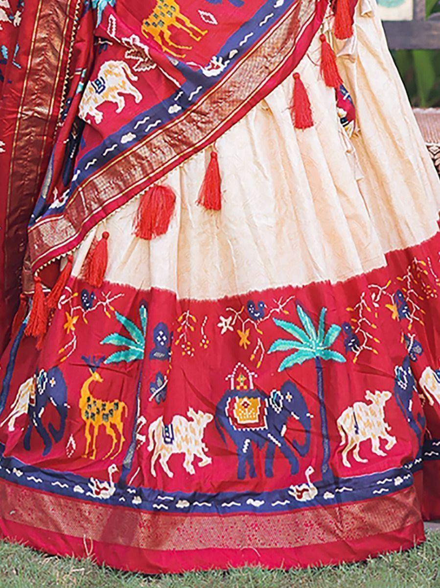 Red Digital Printed Lehenga Choli | Stylish Navratri Celebration Wear