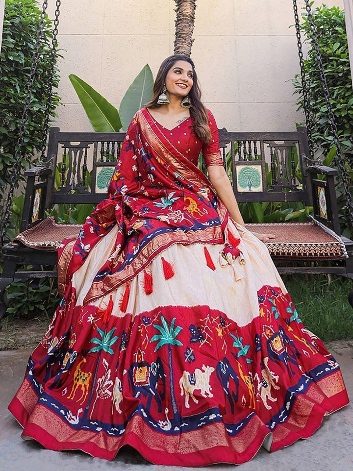 Red Digital Printed Lehenga Choli | Stylish Navratri Celebration Wear