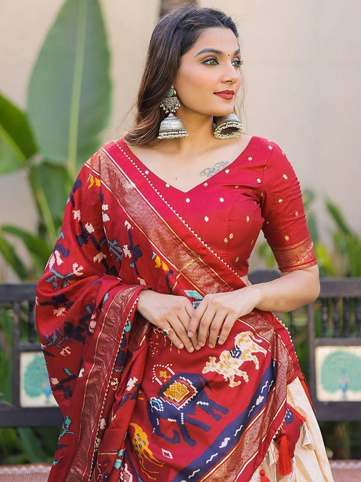 Red Digital Printed Lehenga Choli | Stylish Navratri Celebration Wear