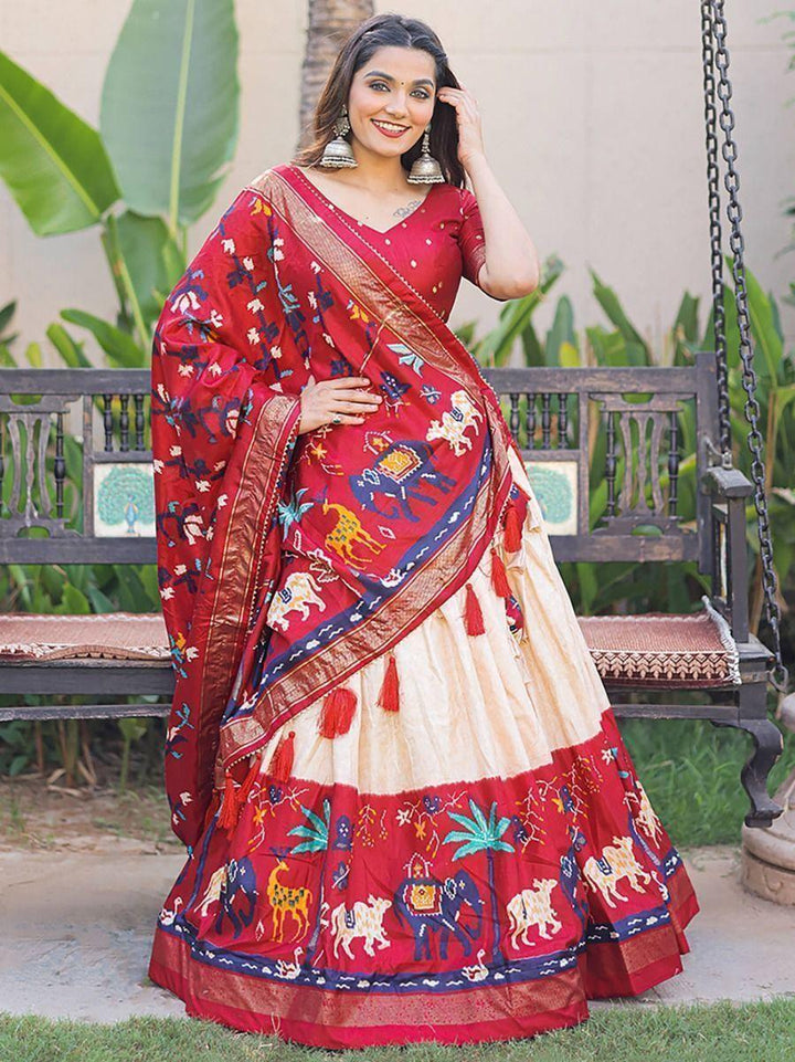 Red Digital Printed Lehenga Choli | Stylish Navratri Celebration Wear