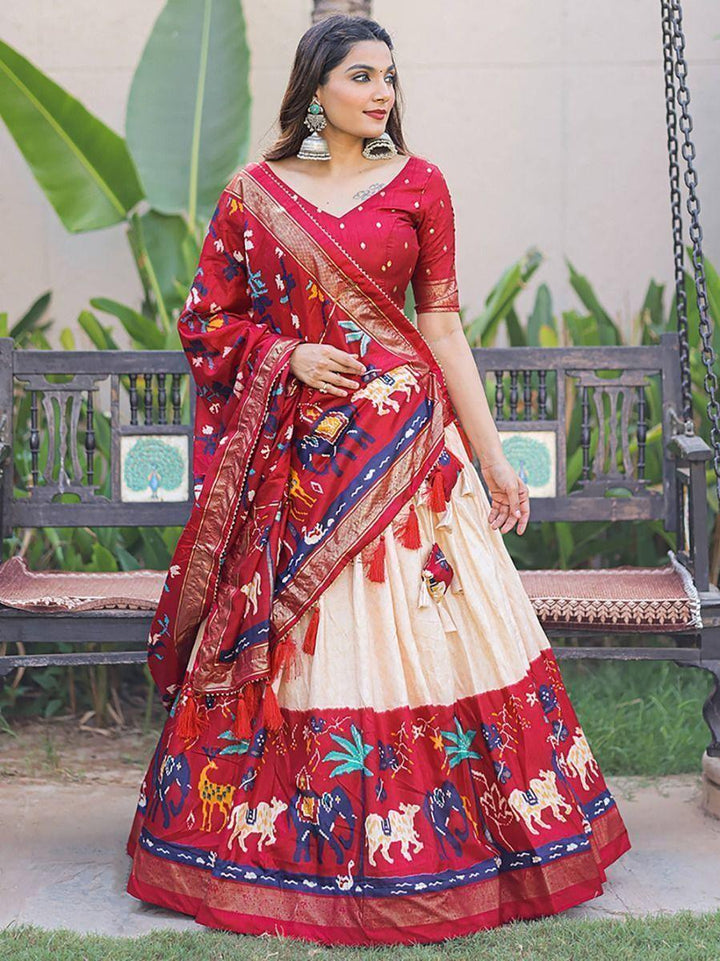 Red Digital Printed Lehenga Choli | Stylish Navratri Celebration Wear