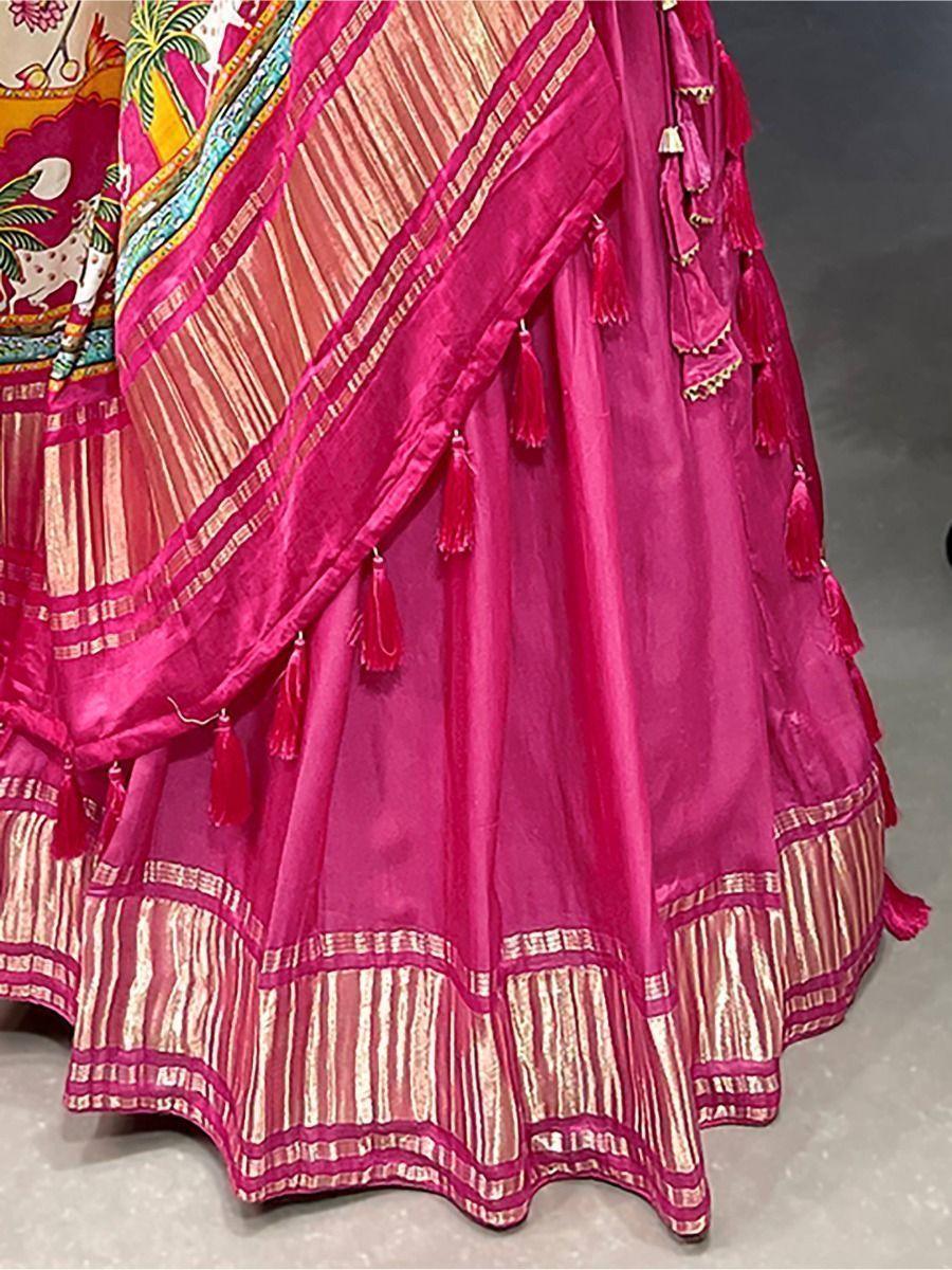 Beautiful Pink Gaji Silk Bridal Lehenga | Perfect for Weddings and Festivals