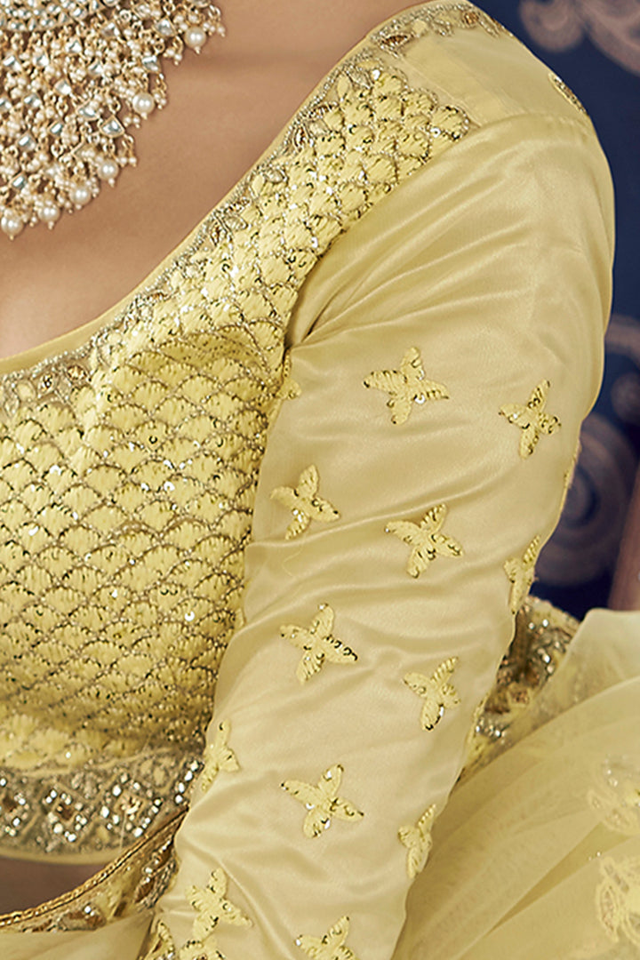 Romantic Yellow Lehenga Choli | Party Wear with Dupatta