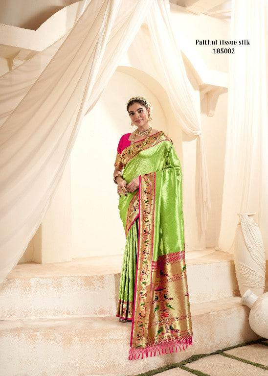 Soft Tissue Silk Saree with Weaving Design | Traditional Indian Sari