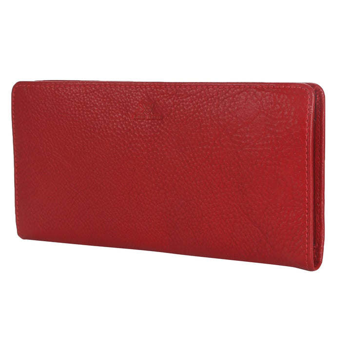 Women Casual Maroon Genuine Leather Wallet