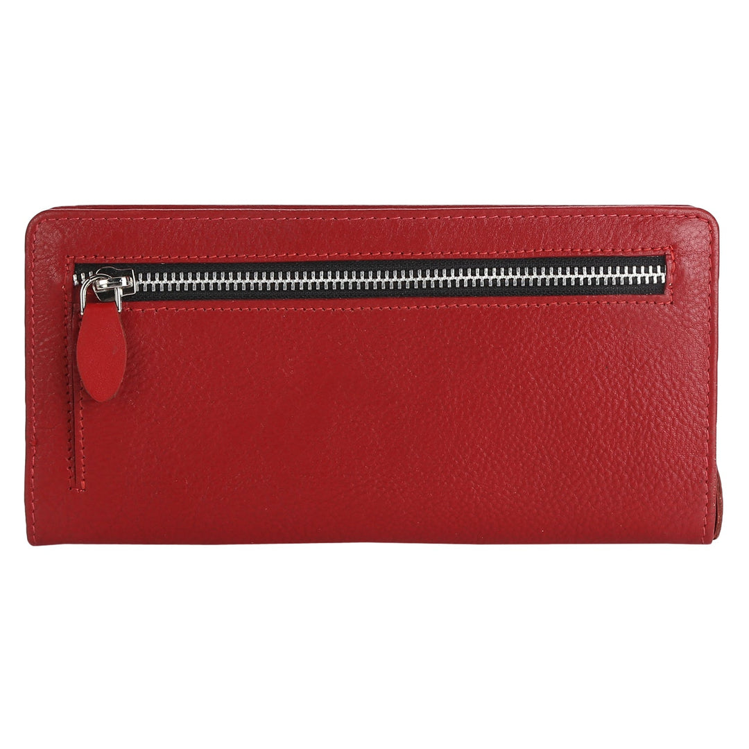 Women Casual Maroon Genuine Leather Wallet