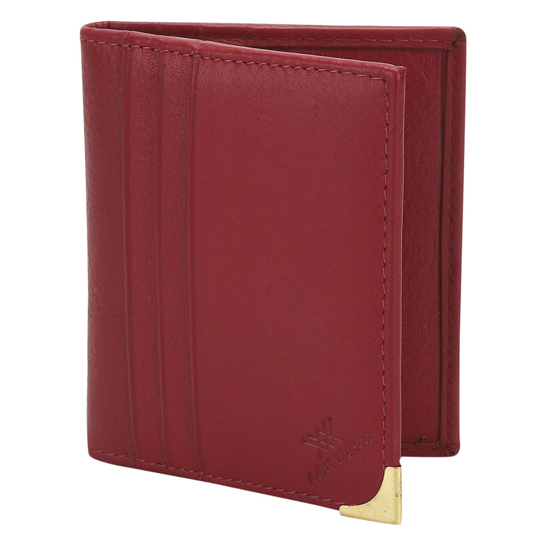 Genuine leather maroon cardholder